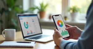 Profissional autônomo usando aplicativo para controlar gastos no celular